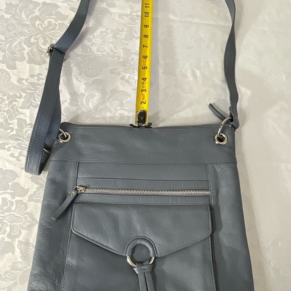 Great American Leatherworks Cross Body Bag in Gray leather new without tags - Picture 9 of 9